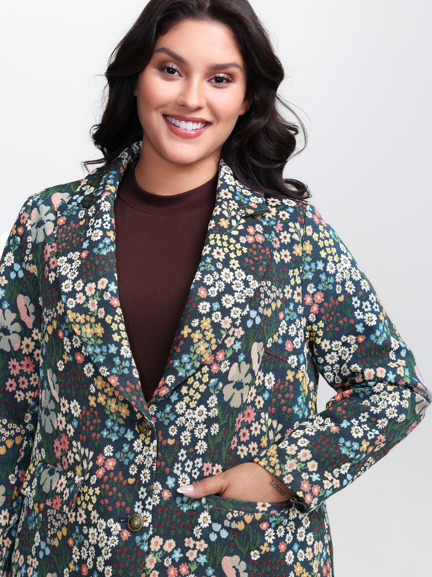 Yarn Dyed Jacquard Colorful Blazer - Image 2