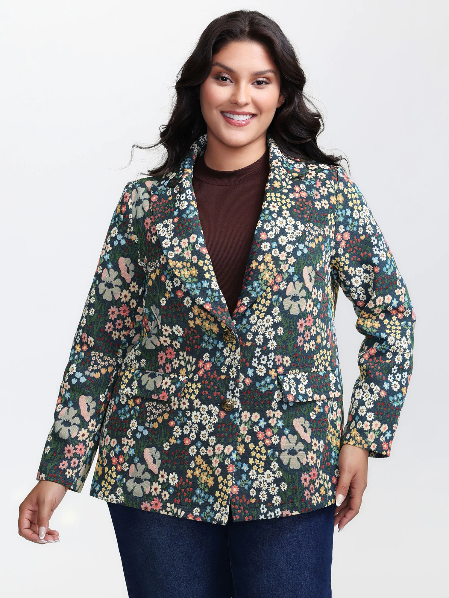 Yarn Dyed Jacquard Colorful Blazer - Image 3