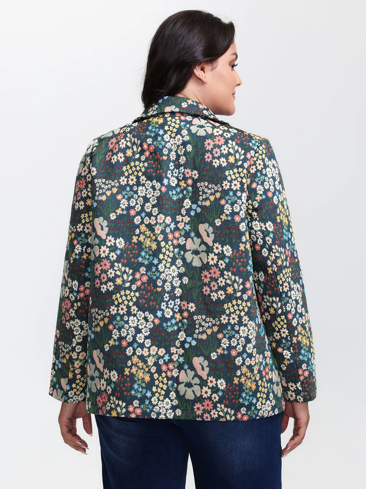 Yarn Dyed Jacquard Colorful Blazer - Image 5