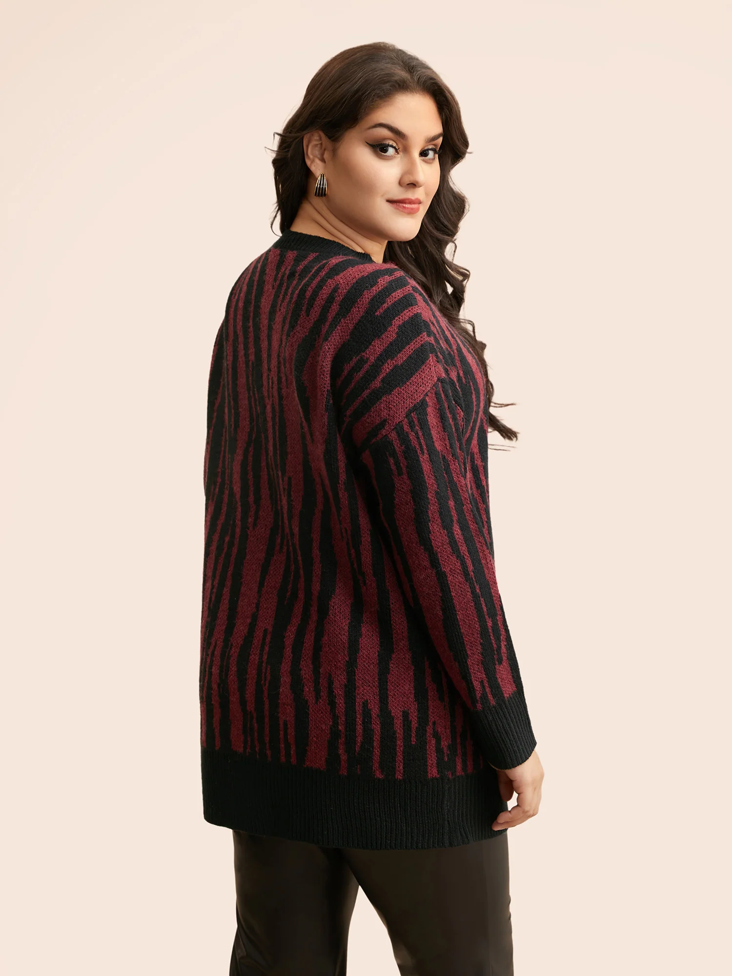 Zebra Print Patched Pocket Cardigan - Image 2