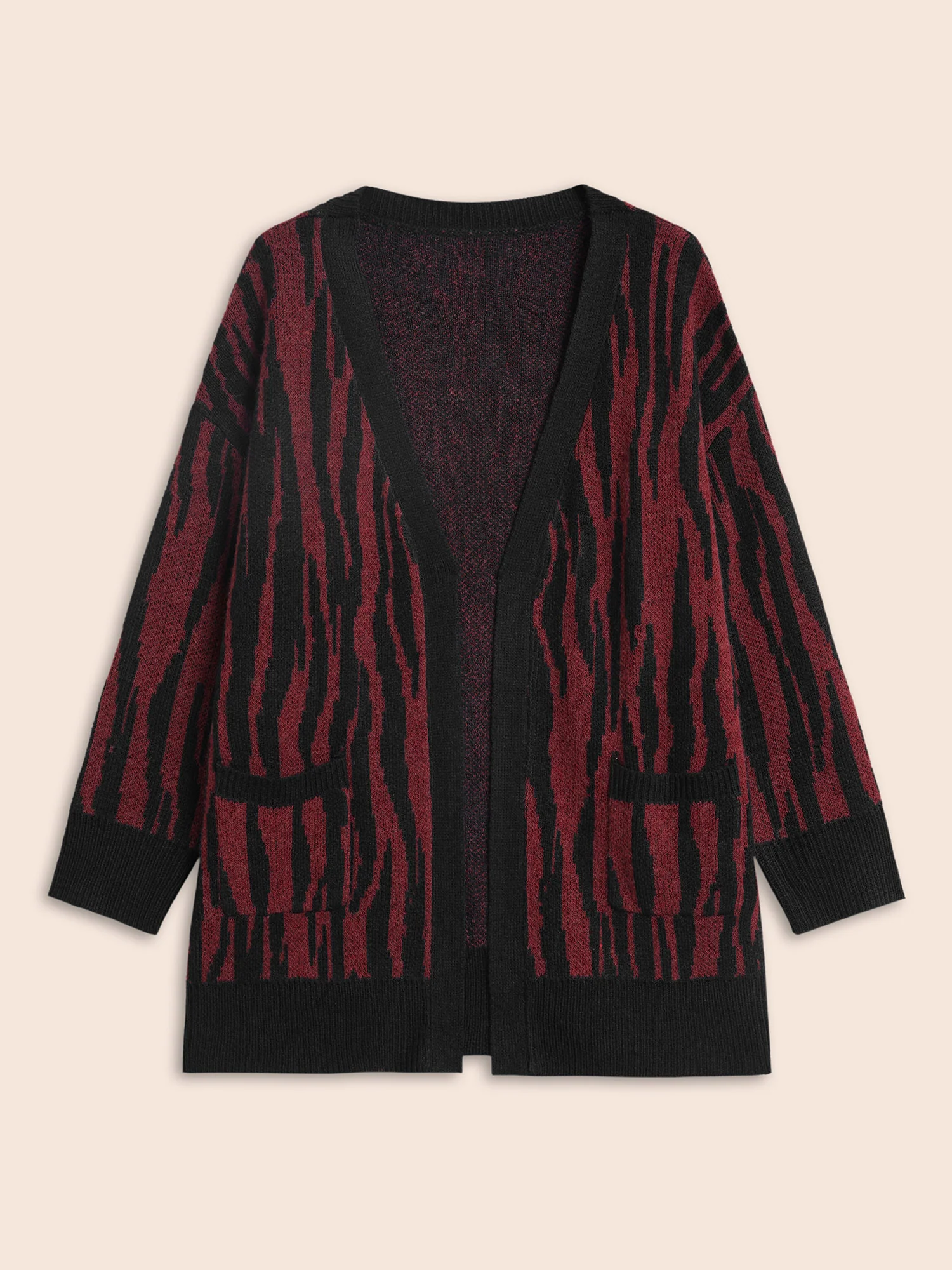 Zebra Print Patched Pocket Cardigan - Image 7