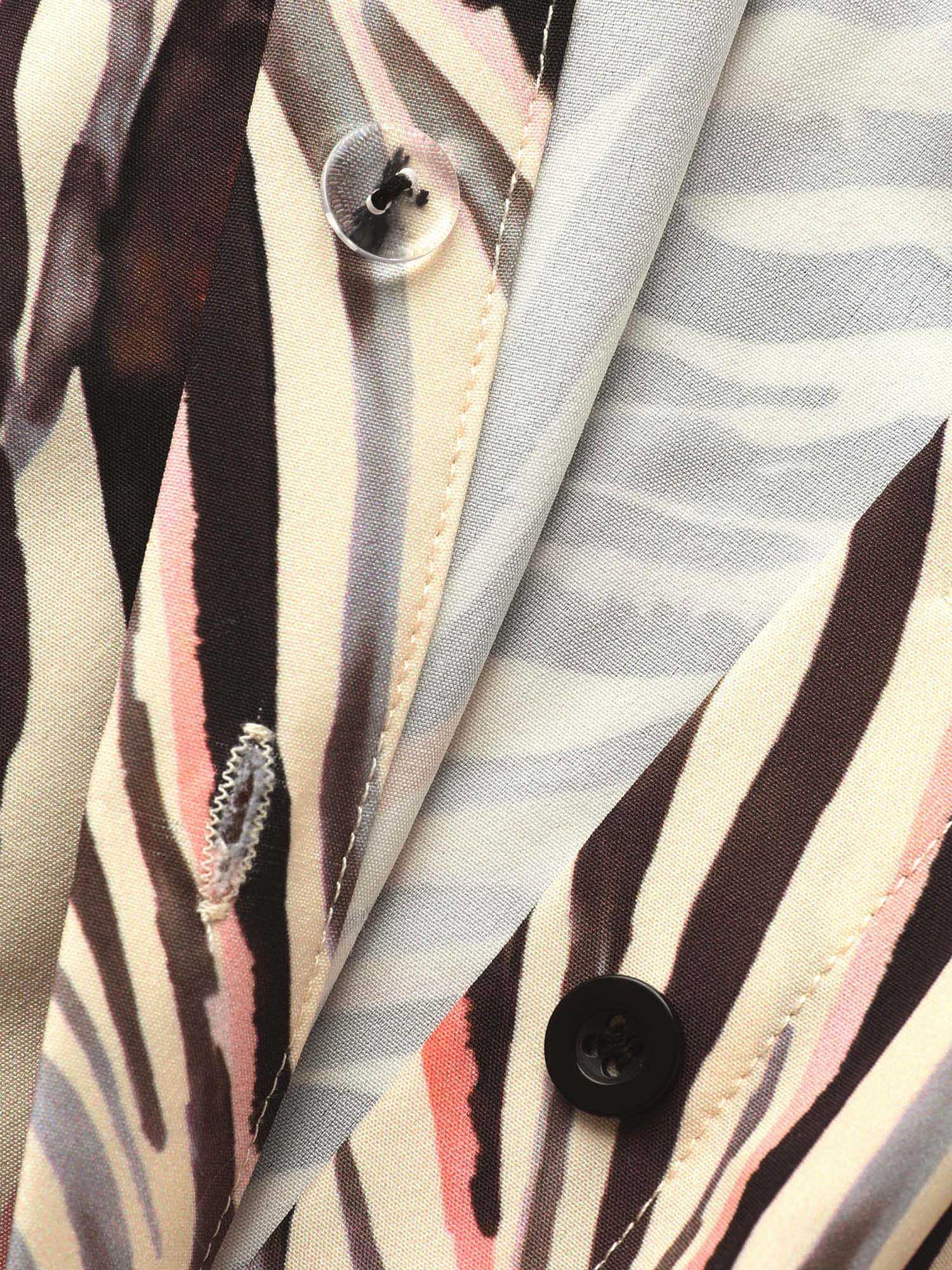 Zebra Print Shirt Collar Belted Dress - Image 5