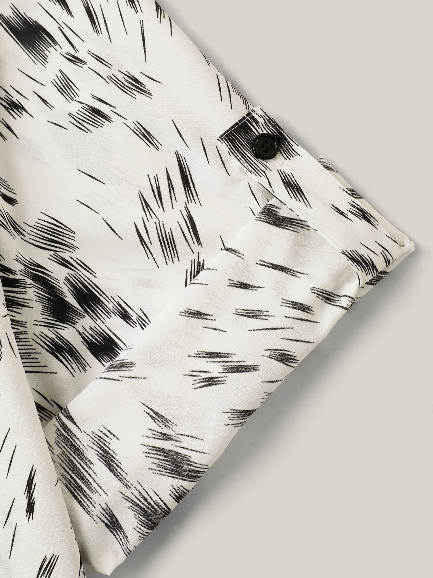 Zebra Print Tab Sleeve Shirt Collar Blouse - Image 6