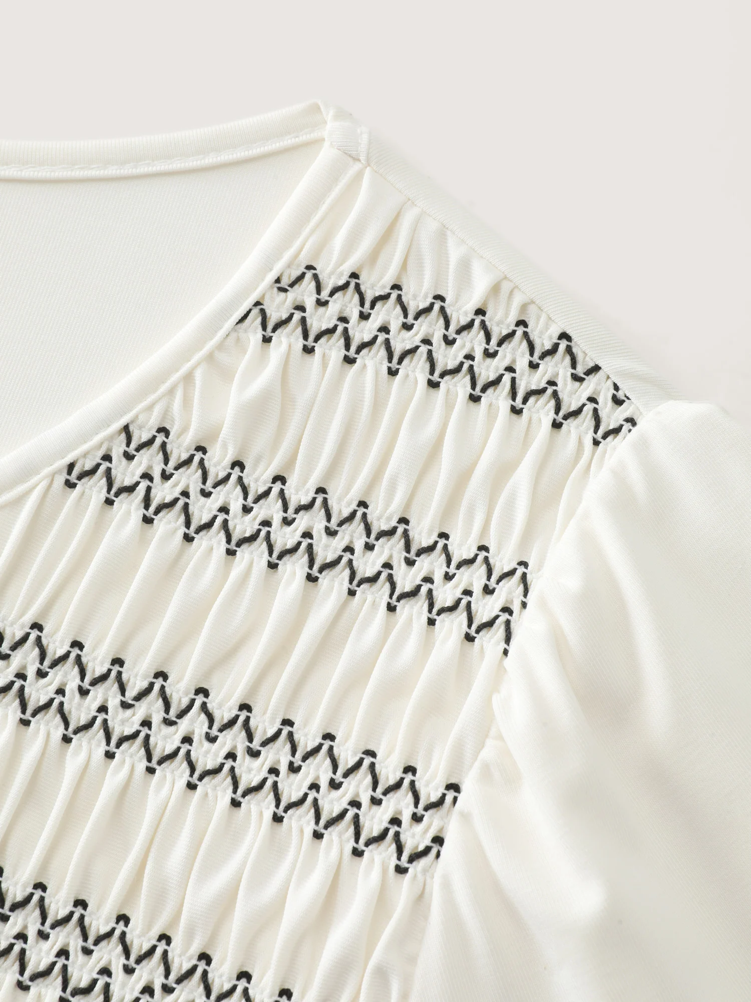 Zigzag Lace Trim Layered Sleeve T-Shirt - Image 5