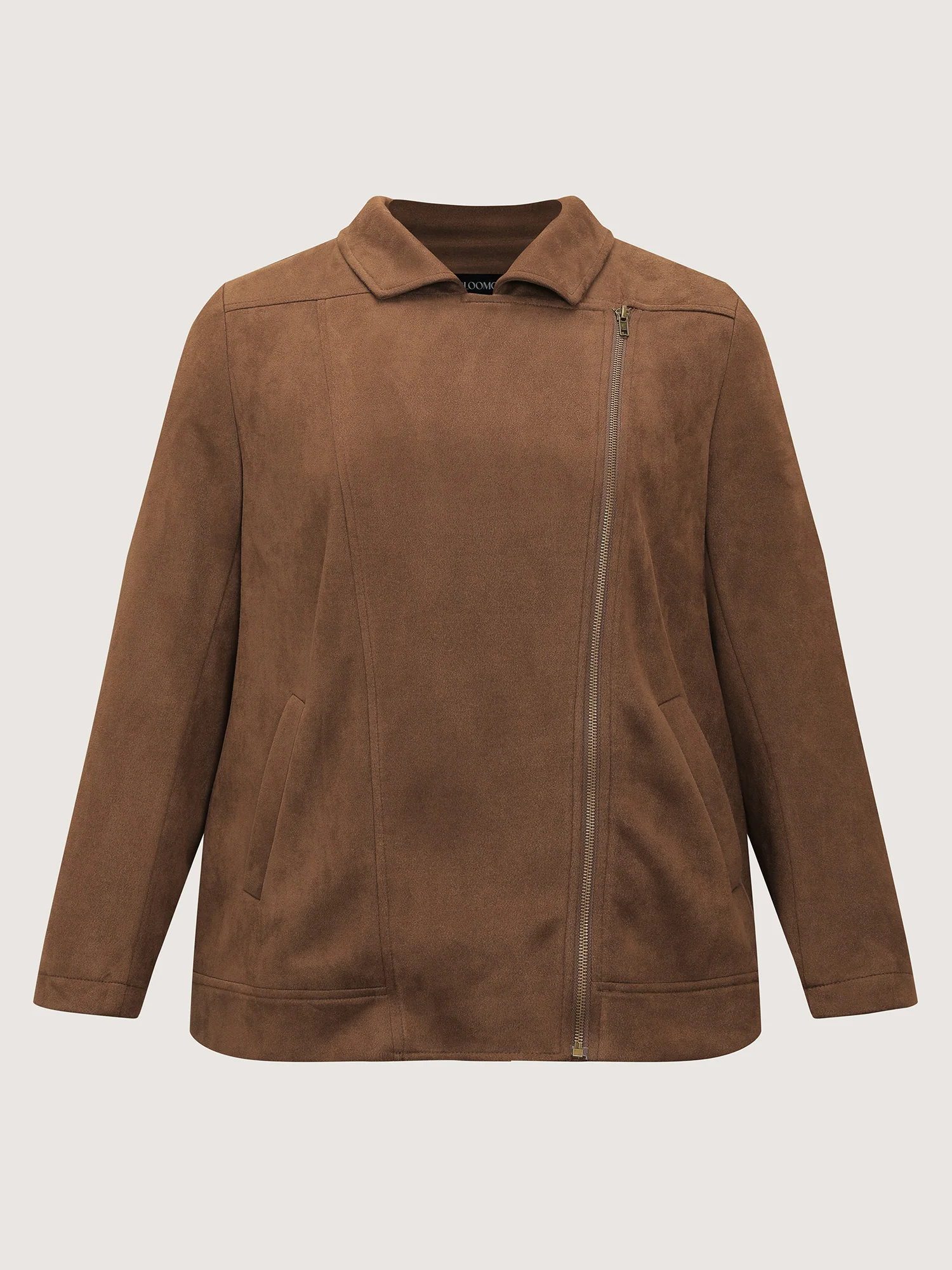 Zipper Detail Lapel Collar Jacket - Image 8