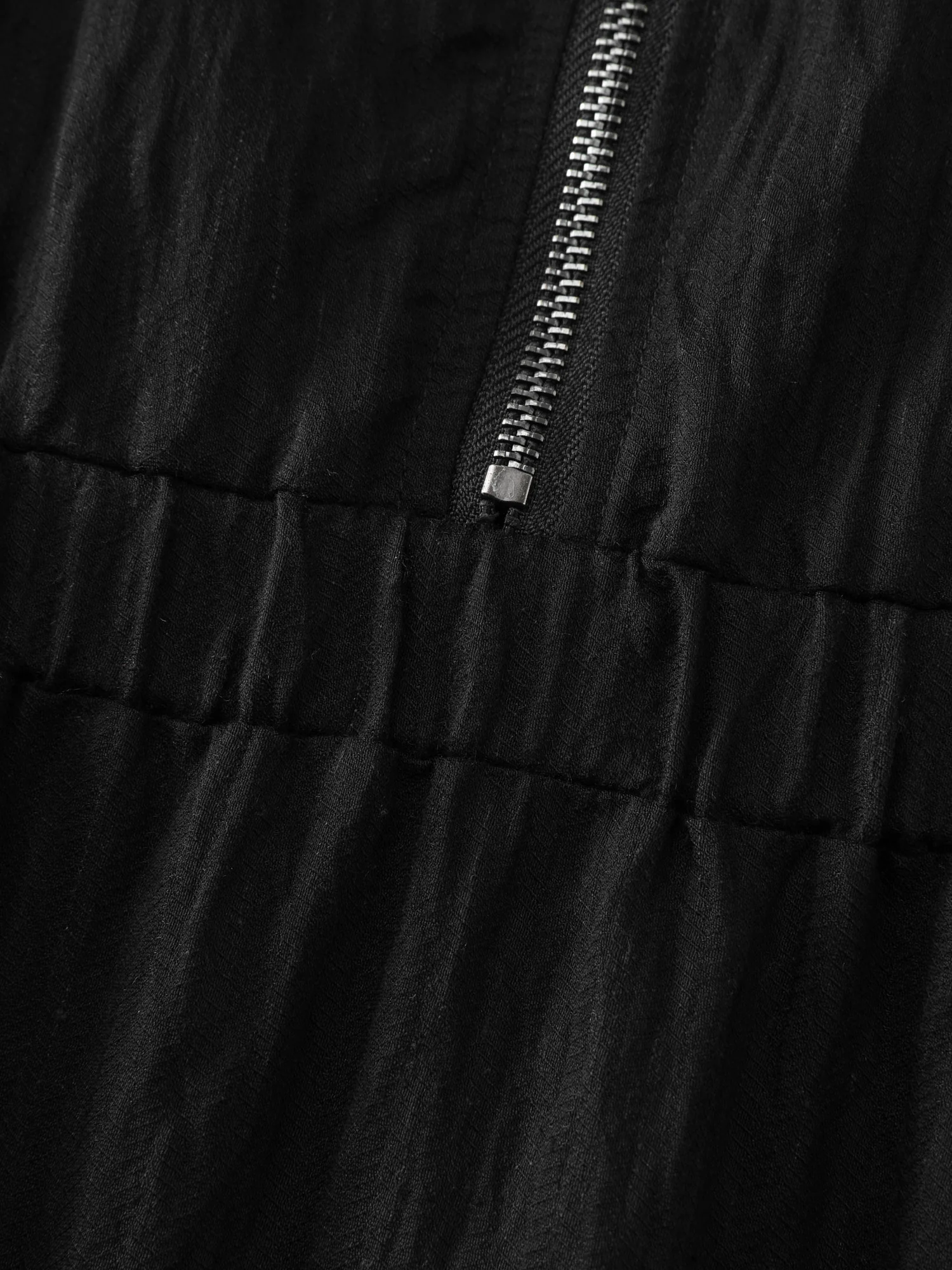 Zipper Front Collar Plain Midi Dress - Image 6