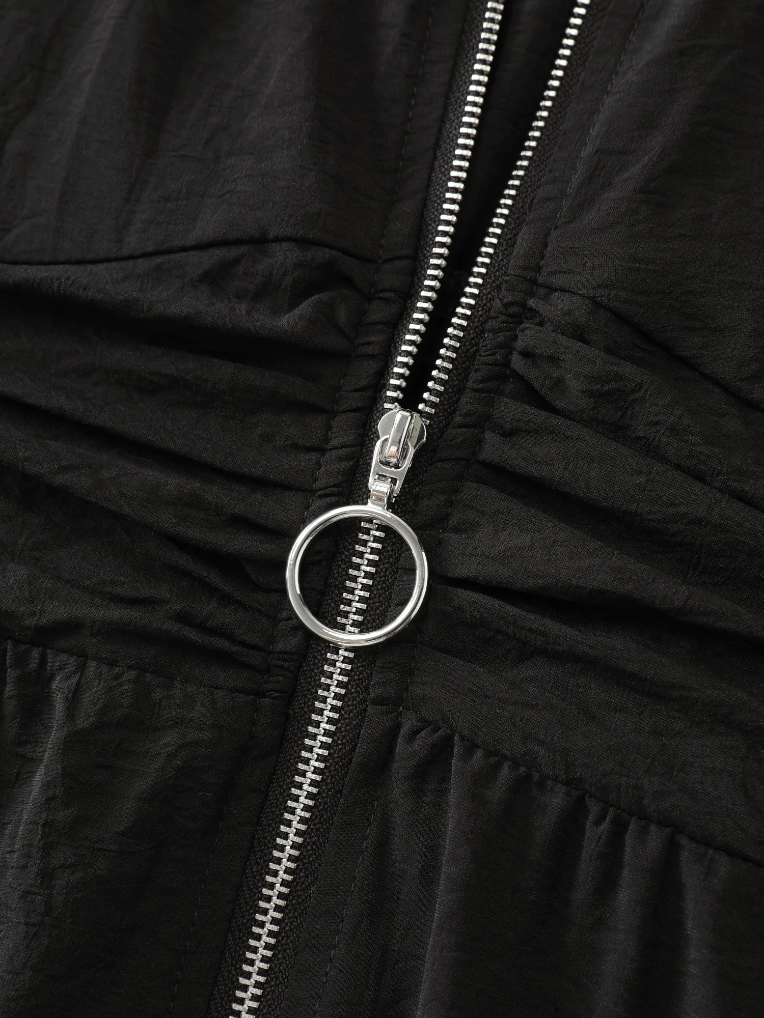 Zipper-Front Color Contrast Maxi Dress - Image 7