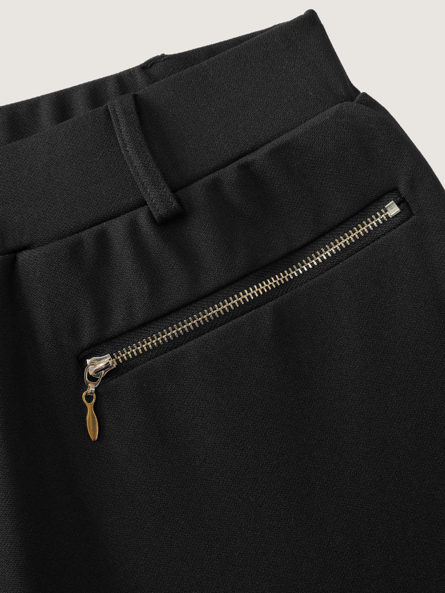 Zipper Front Pockets Straight-Leg Pants - Image 7