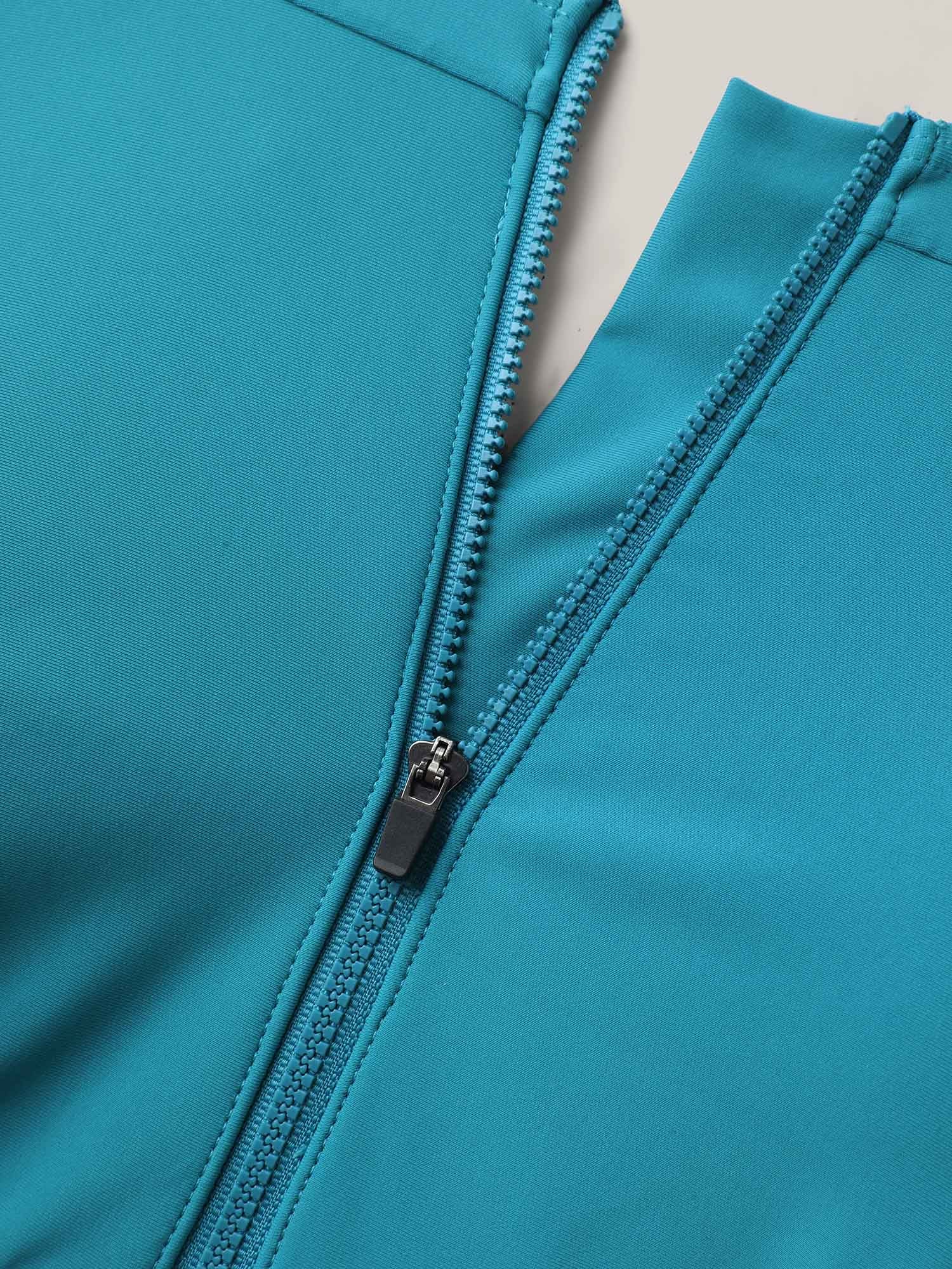 Zipper Front Ruffled One-Piece Swimsuit - Image 6