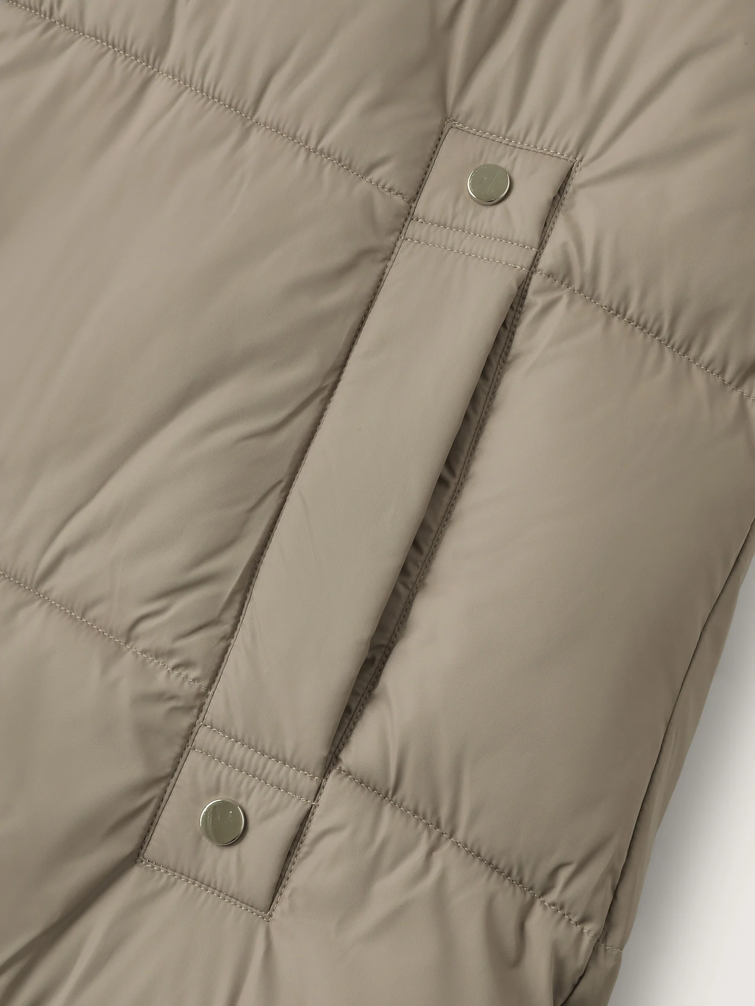 Zipper High Neck Hooded Quilted Jacket - Image 8